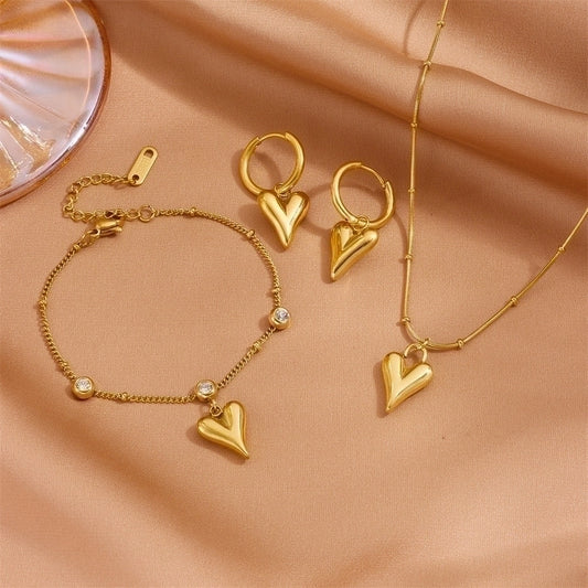 Ensemble Collier, Boucles d'Oreilles, Bracelet Hébé